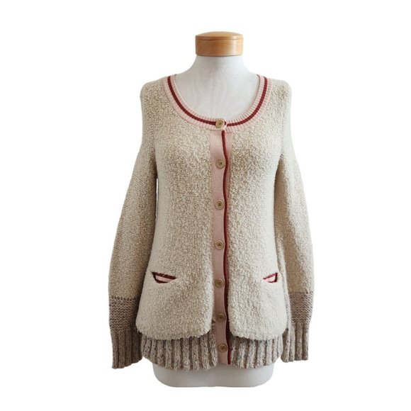 Anthropologie Sweaters - Charlie & Robin Crimped Tulle Confetti Ribbed Scoop Neck Layered Sweater M